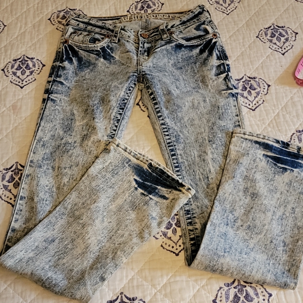 Wallflower Acid Wash Boot Cut Jeans Sz 0